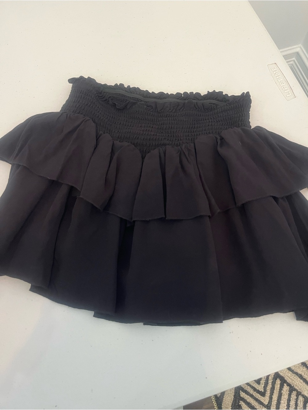 Katie J Black Tiered Ruffle Mini Skirt - Women